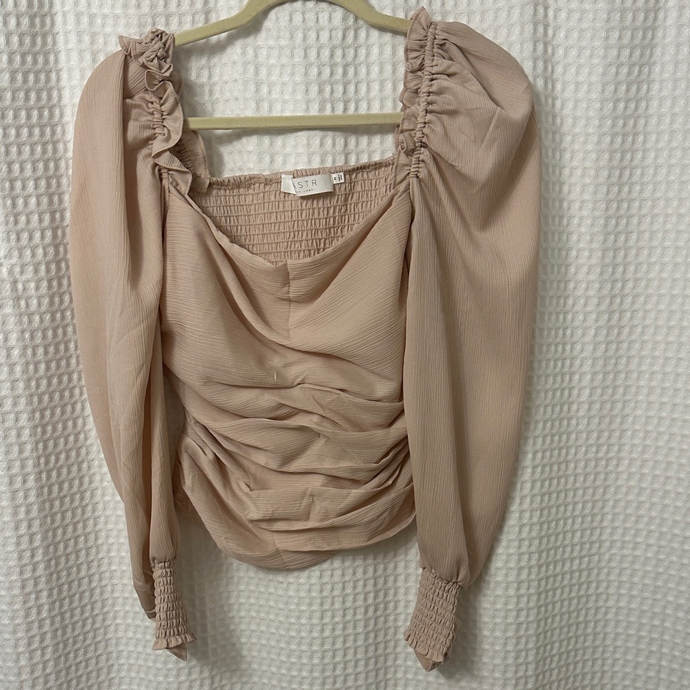 Astr Blush Ruched Blouse